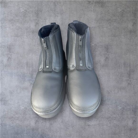 Ugg Neumel Platform Zip Ankle Boots Leather Shearling Women’s Sz 10 - Picture 4 of 11